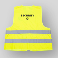 Hochwertige Polyester-Warnweste, 1-farbig, beidseitig BRUST und RÜCKEN bedruckt, neongelb, Rückseite