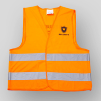 Hochwertige Polyester-Warnweste, 1-farbig, einseitig BRUST bedruckt, neonorange