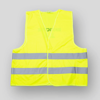 Hochwertige Polyester-Warnweste, 1-farbig, einseitig RÜCKEN bedruckt, neongelb, Vorderseite