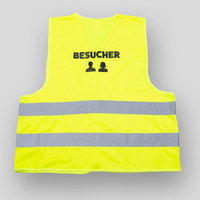 Hochwertige Polyester-Warnweste, 1-farbig, einseitig RÜCKEN bedruckt, neongelb, Rückseite