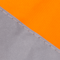 Hochwertige Polyester-Warnweste, 1-farbig, einseitig RÜCKEN bedruckt, neonorange, Detail