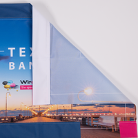 Textilbanner, farbig bedruckt mit Hohlsaum