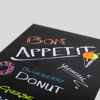 Tafelfolie, rechteckig, schwarz, bemalt mit Text