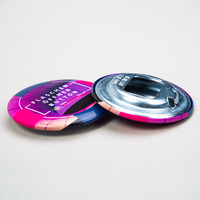 Flaschenöffnerbutton,frabig bedruckt mit Text