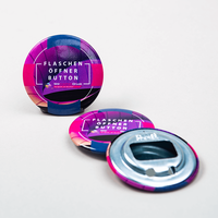 Flaschenöffnerbutton,frabig bedruckt mit Text