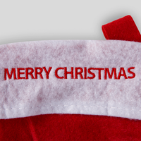 Weihnachtsstrumpf, farbig bestickt, rot