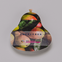 Plakatstörer farbig bedruckt, Birne-Form, liegend