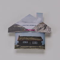 Plakatstörer farbig bedruckt, Haus-Form, liegend