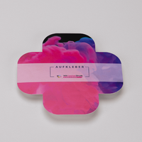 Plakatstörer farbig bedruckt, Pflaster-Form, liegend