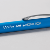 Druckbleistift mit gravur, liegend, blau