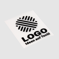 Hochwertiger Textiltransfer in freier Größe (rechteckig), schwarz bedruckt