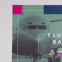 Flugbanner, farbig bedruckt mit Motiv