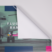 Flugbanner, farbig bedruckt mit Motiv, geklappt
