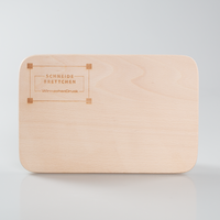 Frühstücksbrettchen aus Buchenholz mit Lasergravur, stehend