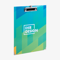 Klemmbrett farbig bedruckt, Seitenansicht