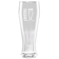 Weizenbierglas graviert frontal