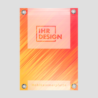 Hohlkammerplatte, farbig bedruckt, Motiv mit Oesen