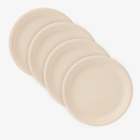  Holzfaser-Menüteller rund 17 cm, ungeteilt, weiß, unbedruckt