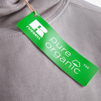 Hoodie, farbig bedruckt, Russell, Hangtag