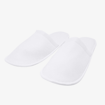 Hotelslipper Frottee unisex mit geschlossener Schuhbrücke Slipper weiß
