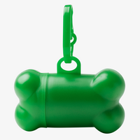 Hundebeutelspender in Knochenform mit Karabinerhaken, Gruen Rueckseite