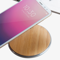 Induktive Ladestation aus Aluminium 10 W, Holz mit Handy