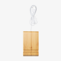 Induktive Ladestation aus Bambus mit Handyhalterung, Holz mit Kabel