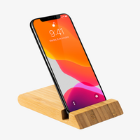 Induktive Ladestation aus Bambus mit Handyhalterung, Holz mit Handy