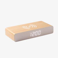 Induktive Ladestation aus Holz mit Uhrfunktion ohne Handy
