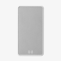 nduktive Powerbank aus Recycling, Silber, Vogelperspektive