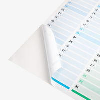 Jahresplaner auf Whiteboard-Folie DIN A4 quer, einseitig bedruckt