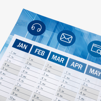 Jahresplaner DIN A4 quer, 4/0 einseitig farbig, Monatsspalten