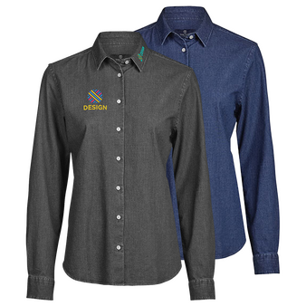 Jeansbluse, Twill Stretch Tailored Fit - TEE JAYS, Farbauswahl