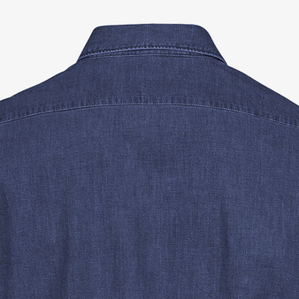 Jeanshemd, Twill Stretch Tailored Fit - TEE JAYS, Nacken