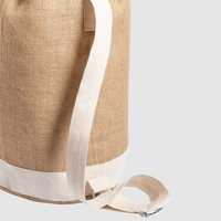 Jute-Seesack mit Kordelzugverschluss und Fach, Detailansicht