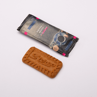 Keks, farbig bedruckt, liegend, Kaffee Motiv