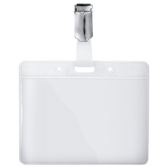 Kartenclip mit Hülle im Querformat (100 x 82 mm) unbedruckt