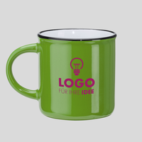 Keramiktasse im Vintage-Stil, grüne Tasse