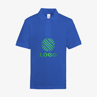 Poloshirt, bestickt, Blau, Vorderseite