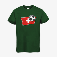 Kinder-T-Shirt B&C, Basic - Motiv Fußball Schweiz