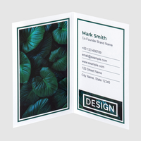 Klapp-Visitenkarten hoch 4/4 farbig (beidseitiger Druck), 300g Recyclingkarton