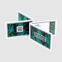 Klapp-Visitenkarten quer 4/4 farbig (beidseitiger Druck), Leinenstruktur-Karton