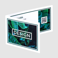 Klapp-Visitenkarten quer 4/4 farbig - Rillung außermittig (beidseitiger Druck), Offsetkarton