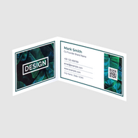 Klapp-Visitenkarten quer 4/4 farbig - Rillung außermittig (beidseitiger Druck)