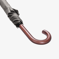 Klassischer Automatik-Stockschirm, lang, mit Holzgriff, 4/0-farbig