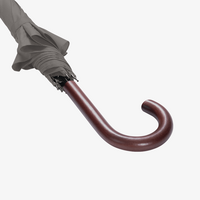 Klassischer Automatik-Stockschirm mit Holzgriff, 4/0-farbig