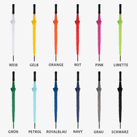 Klassischer Automatik-Stockschirm mit Stabgriff, 4/0-farbig