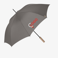 Klassischer RPET-Automatik-Stockschirm mit Holzgriff, 4/0-farbig