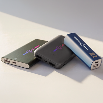 Kompakte Powerbank bedruckt