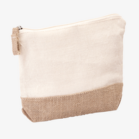 Kosmetiktasche aus Baumwolle und Jute seitlich